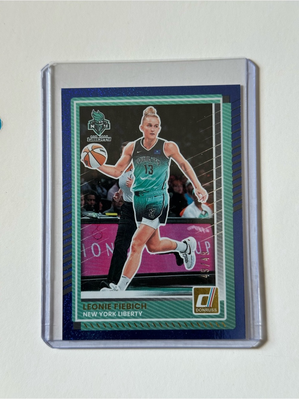 Leonie Fiebich New York Liberty 2025 Donruss trading card. 49/49